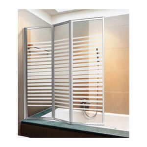 PARETE VASCA CRISTALLO SERIGRAFATO 3 ANTE 134X140