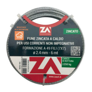 FUNE ACCIAIO ZINCATO 19F D 1,2 MM  25 M