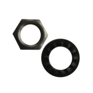 SET 4 RONDELLE ZIGRINATE + 4 DADI P/TUBO FILETTATO