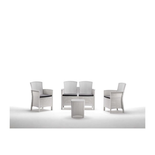 SALOTTO RESINA LIDO 4 PZ BIANCO