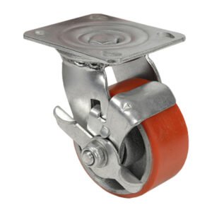 RUOTA POLIURETANO D 150X50 PIASTRA GIREV FRENO EXP