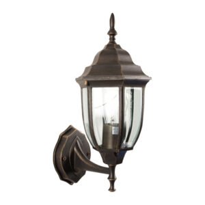 LANTERNA BOMBAY C/BRACCIO BRONZO ANTICHIZZATO