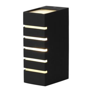 APPLIQUE 413 IN ALLUMINIO E ABS 9,5X6,3XH 17 CM NERO