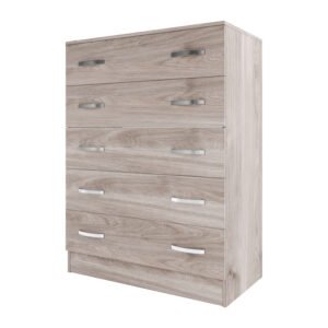 KIT CASSETTIERA 5 CASSETTI 111X45X80 ROVERE GRIGIO K357