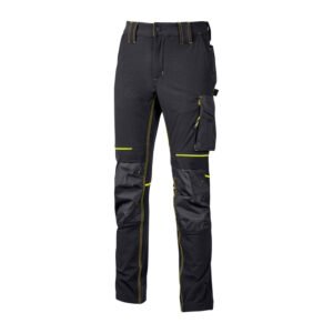 U-POWER PANTALONE ATOM SLIM FIT NERO-GIALLO TG.L