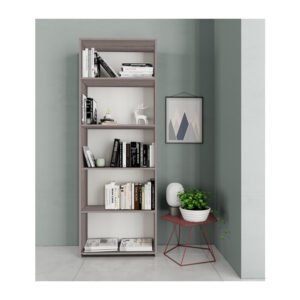 KIT LIBRERIA 4 RIPIANI 65X25XH183 CM ROVERE GRIGIO