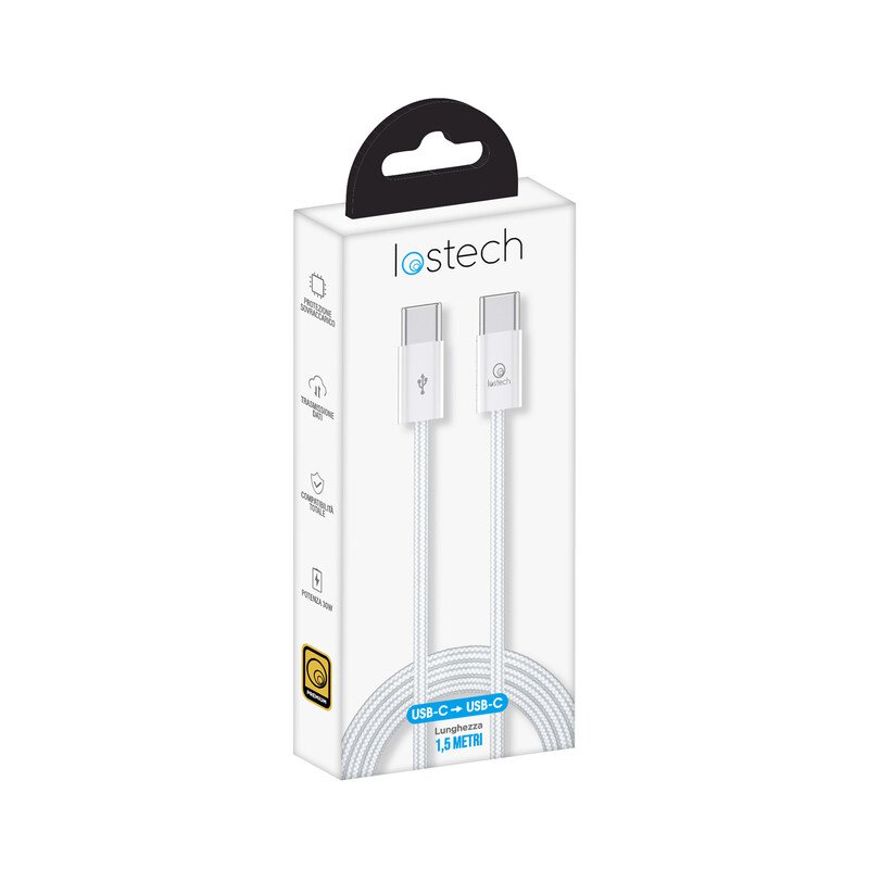 CAVO USB C / USB C 1,5 M 60W BIANCO