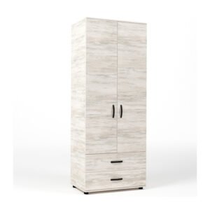 KIT ARMADIO 2 ANTE + 2 CASSETTI 80X52X205 CM BIANCO VEN.K083