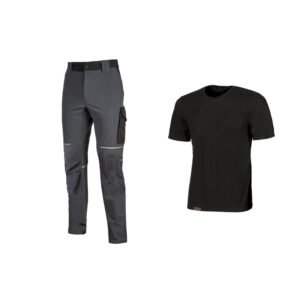 WORKWEAR KIT T-SHIRT+ PANTAL BLACK/GREY TG   L
