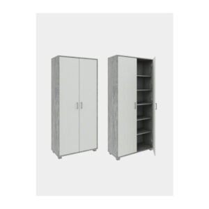 MOBILE ALTO 2A MULTIUSO 170X78X35 CM CEMENTO/BIANCO