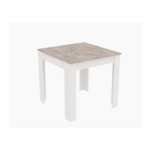 TAVOLO FISSO  80X80XH75CM CEMENTO/BIANCO
