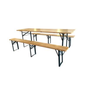 SET BIRRERIA C/PANCHE LEGNO/METALLO 220X70X76CM