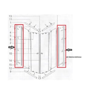 R BOX DOCCIA CM.70X90(KIT PROFILI VERTICALI)
