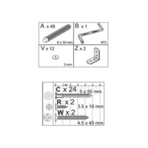R ACCESSORI MONTAGGIO X KIT LIBRERIA ZIG-ZAG