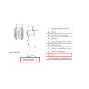 R BASE COMPLETA X VENTILATORE A PIANTANA CM.45 FS-1803 TORNADO