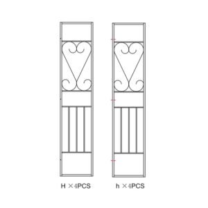 R LATERALI H+h(1+1) X GAZEBO IN METALLO MT.3X3 DECOR. ECRU YF-3133B