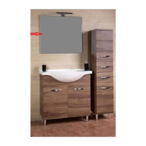 R SPECCHIO X MOBILE BAGNO ANTONELLA 2 ANTE + 3 CASSETTI 105 NOCE