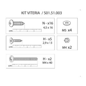 R KIT VITERIA S01.51.003 X ARMADIO SPORCO PULITO RESINA 1 ANTA 175X59X39 KIT