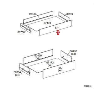 R FRONTALE EP X KIT CASSETTIERA 5C NOVA 77X40X107 BIANCA