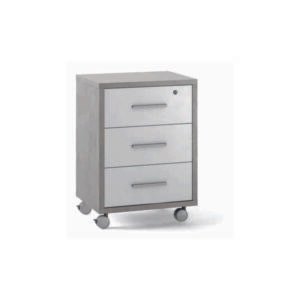 UFFICIO DOUBLE CASSETTIERA 3C 71X51 CM CEMENTO/OSSIDO