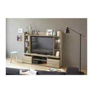 KIT PARETE LIVING SILVER 165X40X150 CM ROVERE