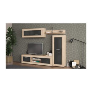 KIT PARETE LIVING AMBER 250X41X188 NAT.OAK/ANTRAC.