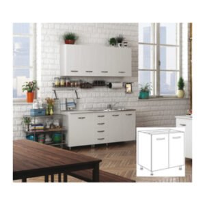 KIT CUCINA BASE 2 ANTE 80X50XH85 CM S/LAVELLO BIANCO