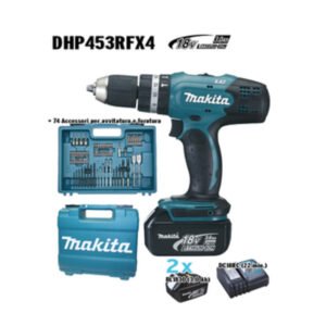MAKITA TRAPANO C/PERC DHP453RFX4 18V LXT + 74 ACC