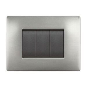 PLACCA LIFE Q LIVING PLAST ACCIAIO SATINATO 7P