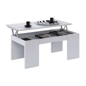 KIT TAVOLO CAFF ELEV 50X100X43/54H BIANCO LUCIDO