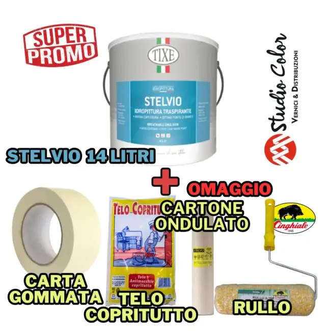 Kit Promozione Stelvio 14 Litri Tixe con Omaggio KIT 4 pezzi